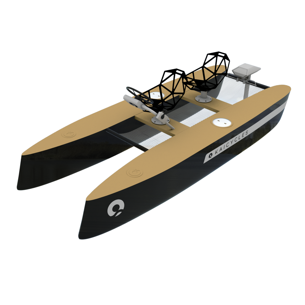 Two-Person Eco Catamaran – Fiberglass Recreational Boat with Optional Electric Motor