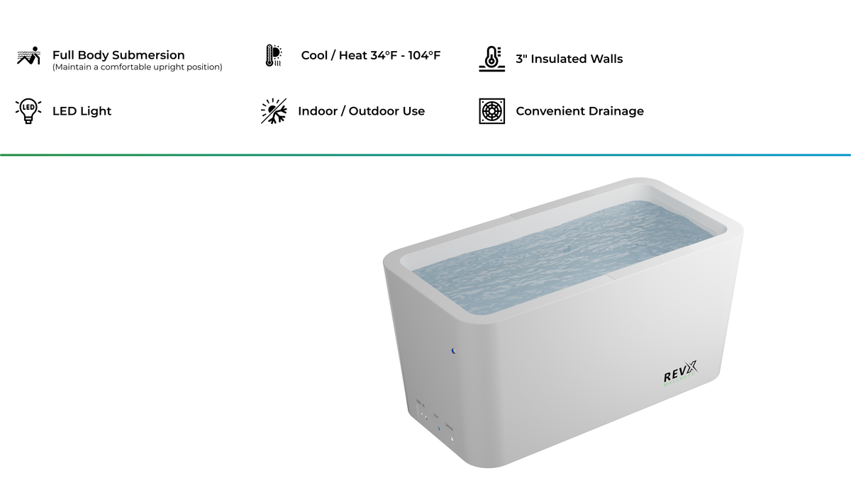 X Tub Acrylic Cold Plunge System – LUX 1.5 HP Chiller & Filtration