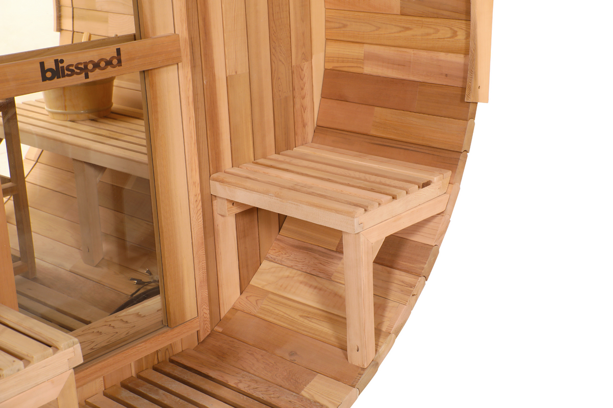 Blisspod Prague Series Outdoor Barrel Sauna – Canadian Red Cedar with Panoramic Glass & 6000W Heater