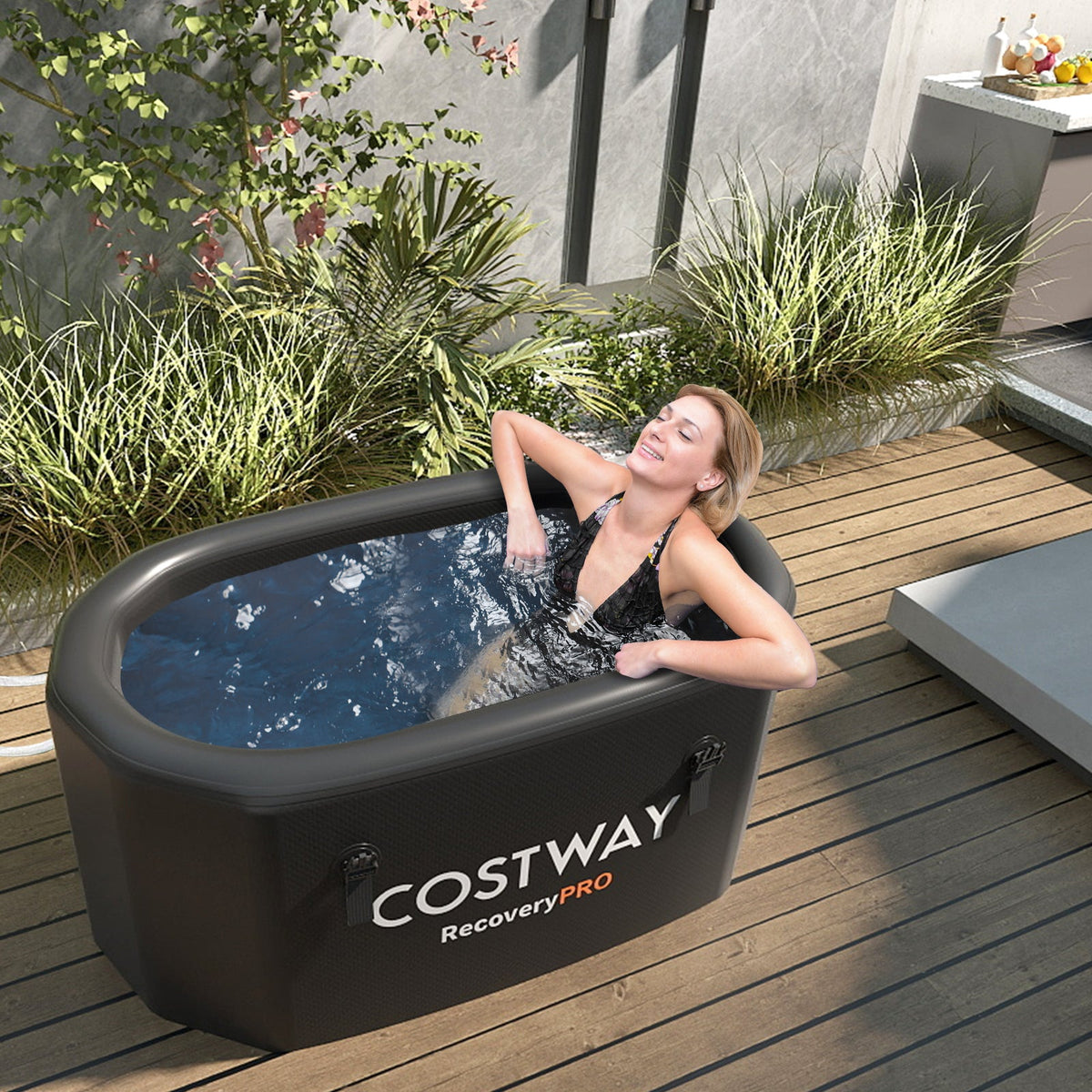 XL 129-Gallon Oval Ice Bath Tub – Portable Insulated Cold Plunge