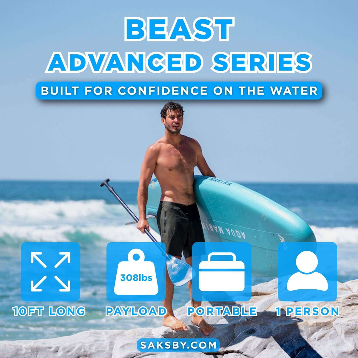 Aqua Marina BEAST BT-23BEP 10-Foot Inflatable SUP - Aloha Swim Wellness