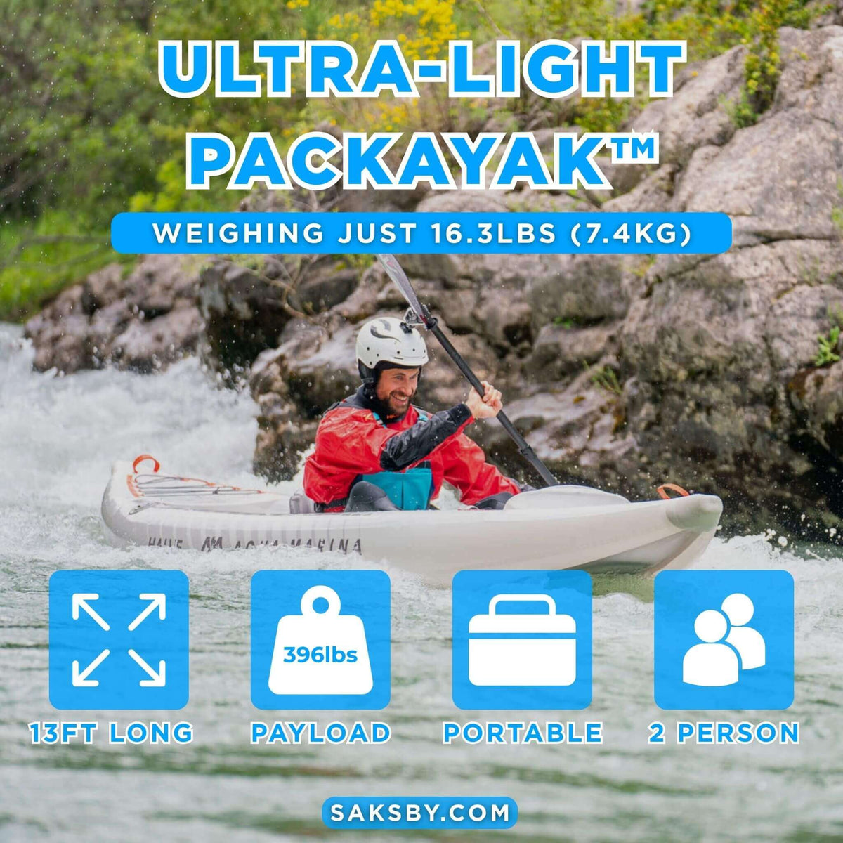 Aqua Marina HALVE HA-398 Ultra-Light Inflatable Kayak - Aloha Swim Wellness