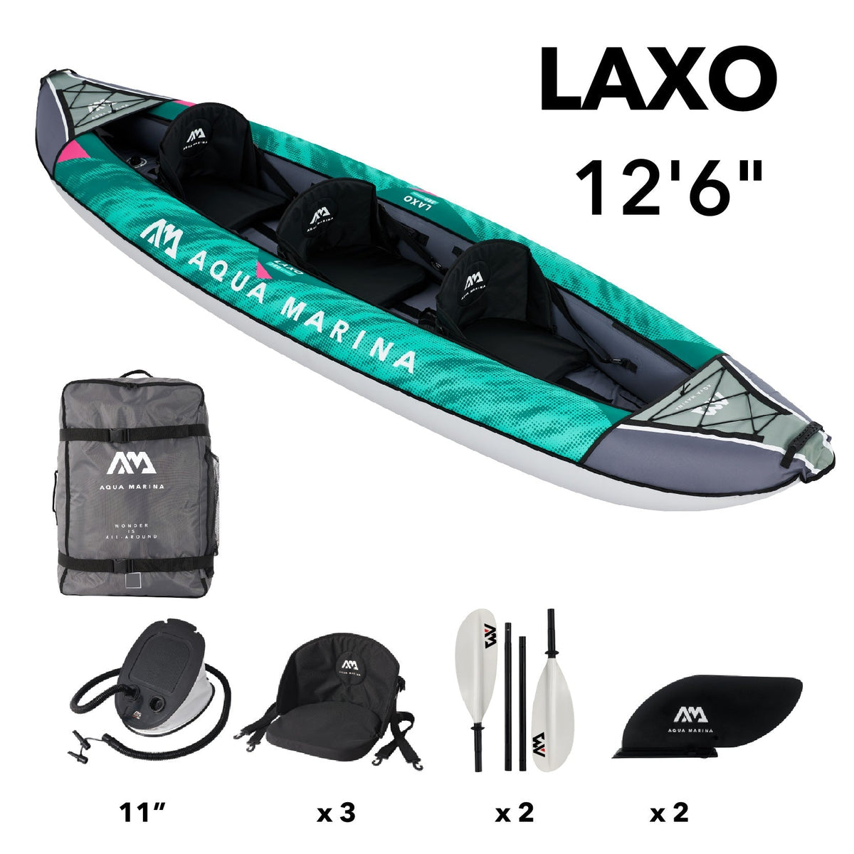 Aqua Marina LAXO 12'6" Inflatable Recreational Kayak - Aloha Swim Wellness