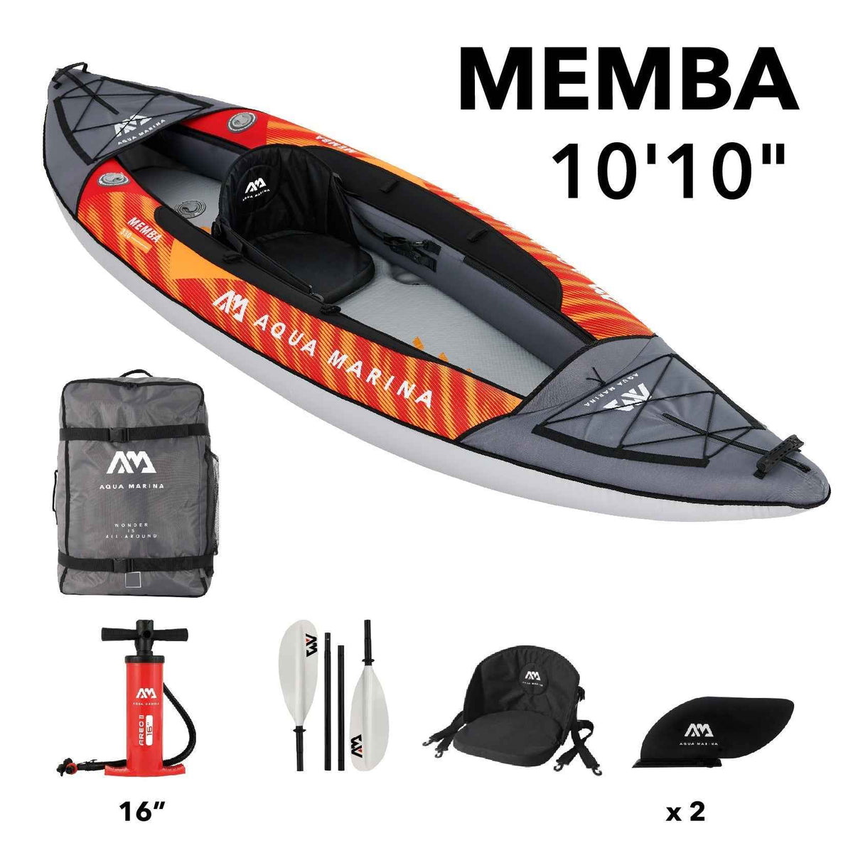 Aqua Marina Memba 10'10" Touring Inflatable Kayak – Lightweight, Fast & Efficient Solo Touring