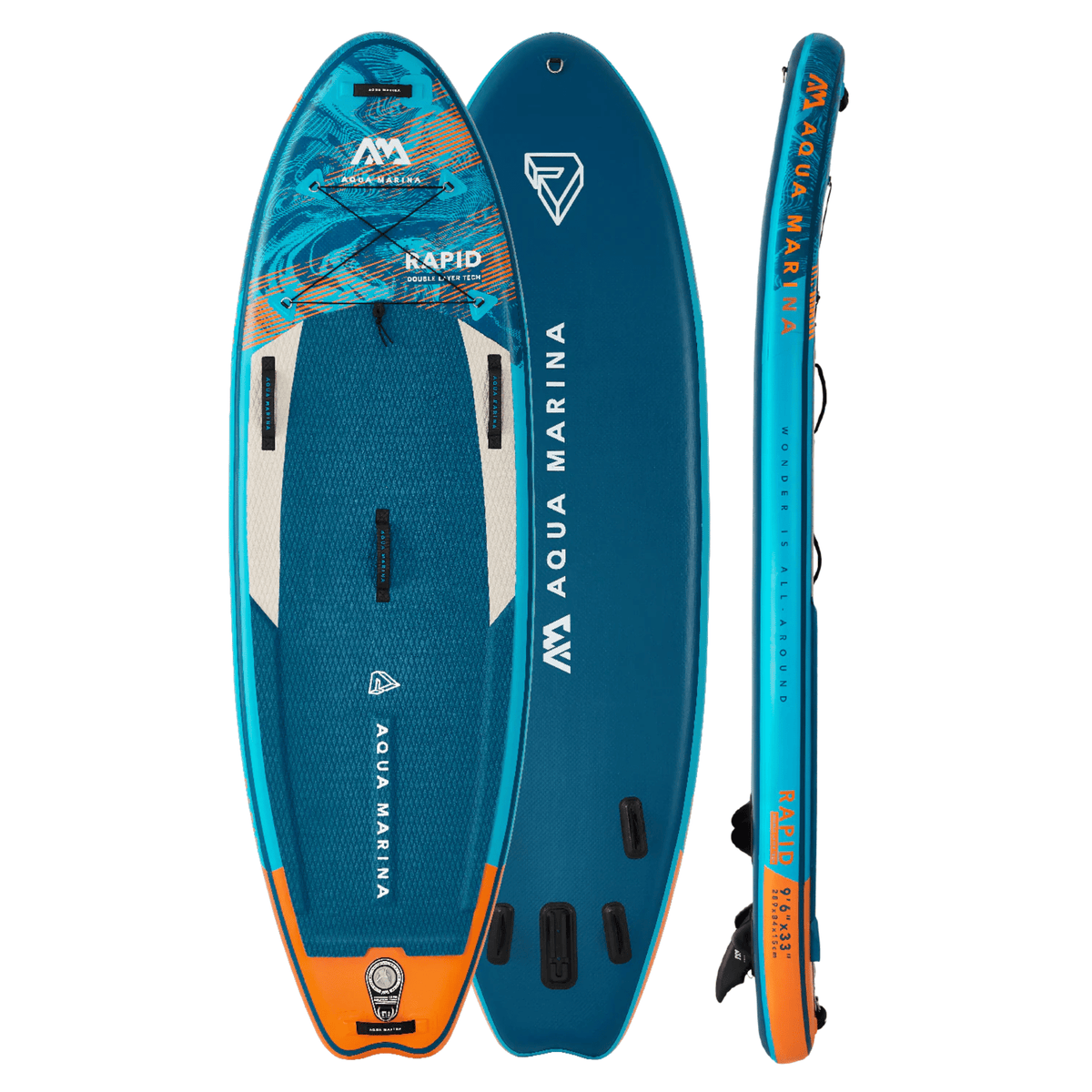 Aqua Marina Rapid 9'6" River SUP – Stable & Responsive Inflatable Whitewater Paddleboard - Aloha Swim Wellness