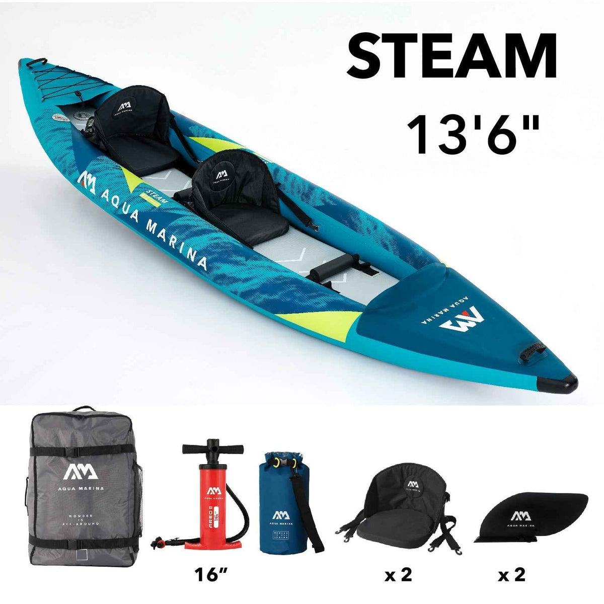 Aqua Marina Steam 13'6" Inflatable Kayak – Premium Touring & Whitewater Performance