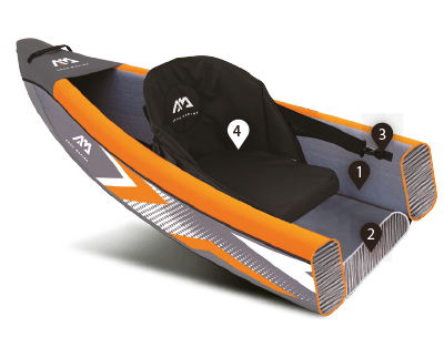 Aqua Marina TOMAHAWK AIR-K 12'4" Inflatable High Pressure Speed Kayak / Canoe - Aloha Swim Wellness
