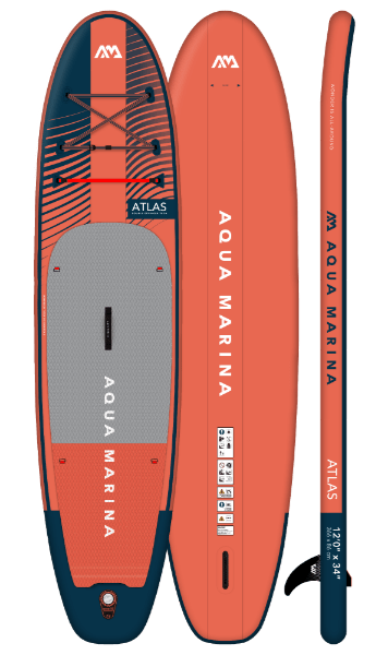 Atlas (Sky Glider) - Advanced All-around iSUP (3.66m/15cm) With Included Carbon/Fiberglass Hybrid PASTEL Paddle and Coil Leash - Aloha Swim Wellness