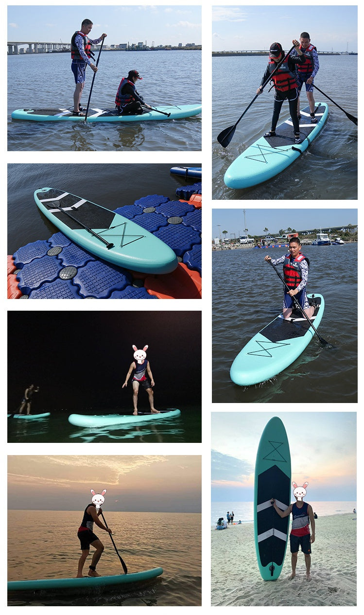 10'6" Inflatable Stand-Up Paddleboard – PVC SUP with Pump, Fin, Leash & Repair Kit