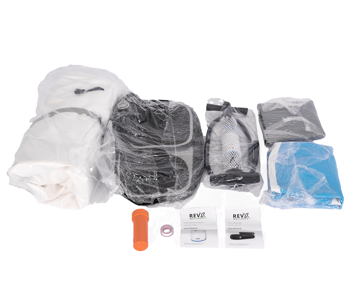 RevX Inflatable Barrel Cold Plunge – Insulated Portable Tub with Inflatable Steps