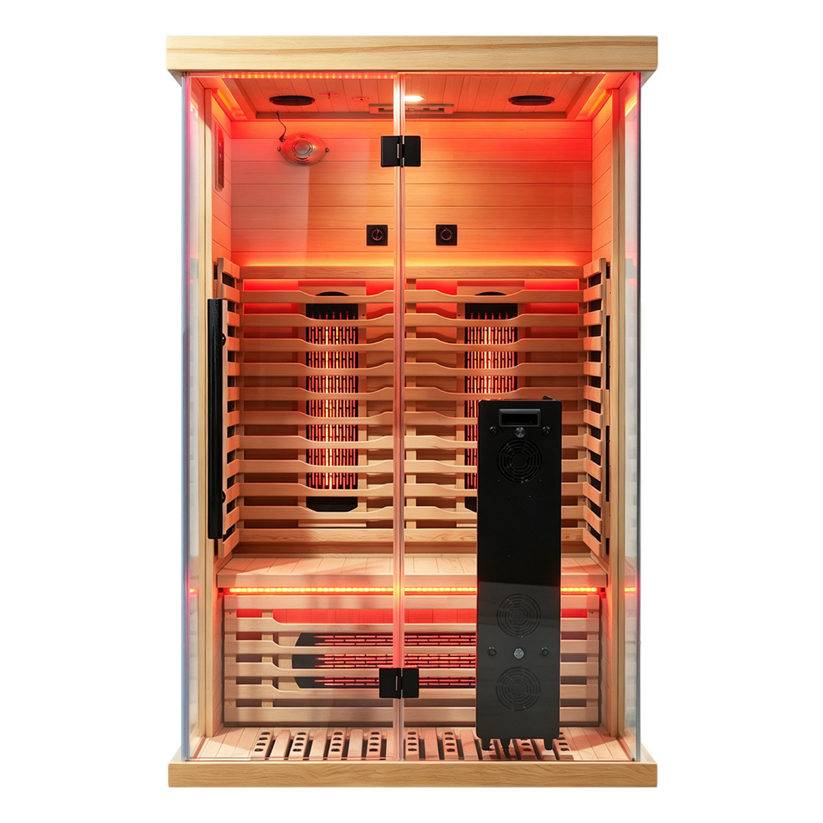 Blisspod Vantaa RED 2-Person Full-Spectrum Infrared Sauna – Wi-Fi, Red Light & Chromotherapy - Aloha Swim Wellness