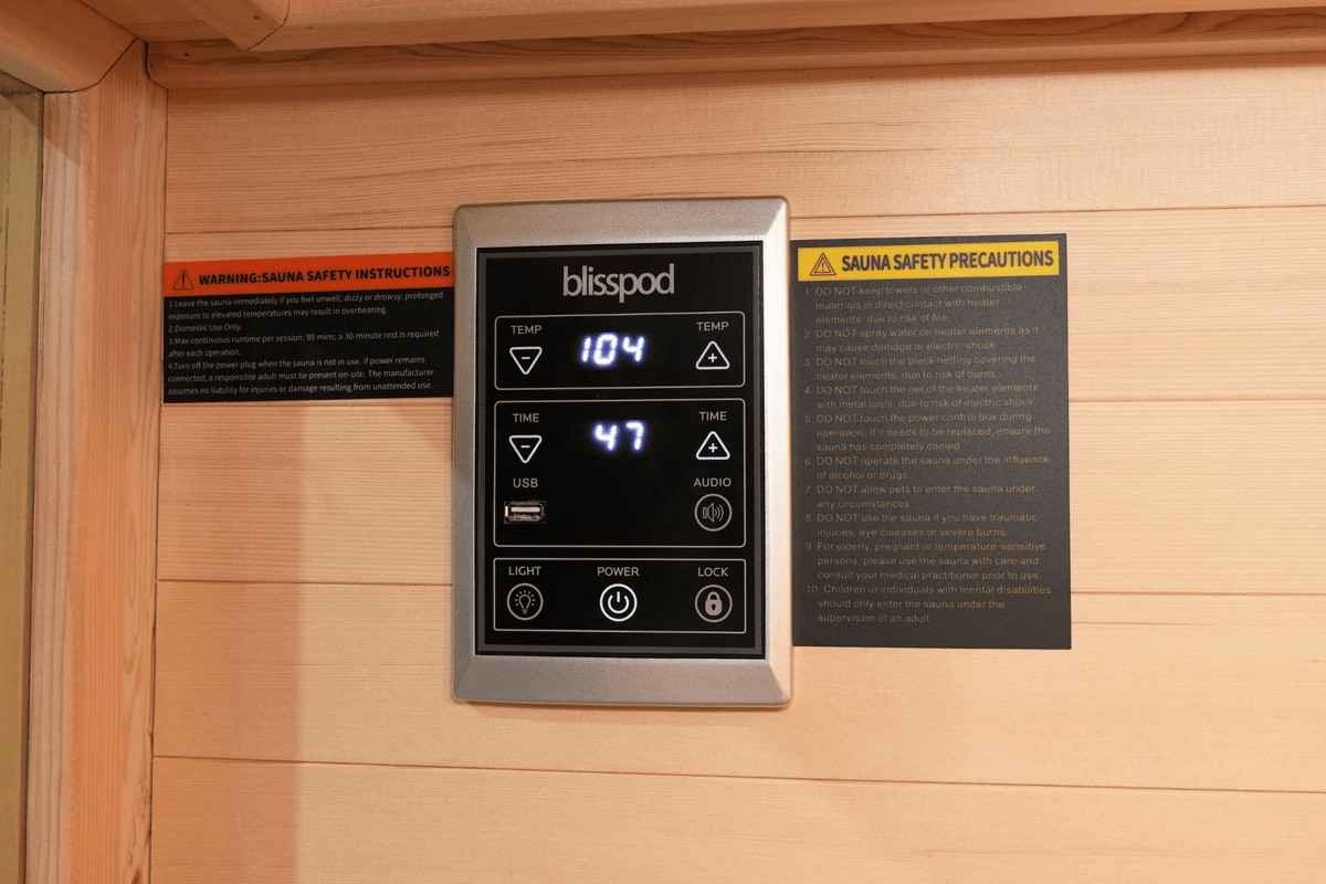 Blisspod Vantaa RED 2-Person Full-Spectrum Infrared Sauna – Wi-Fi, Red Light & Chromotherapy - Aloha Swim Wellness