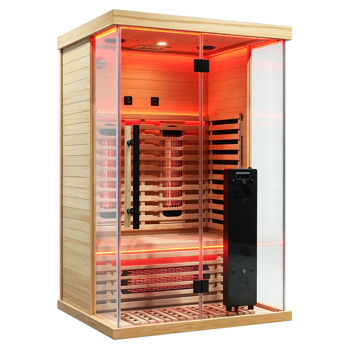 Blisspod Vantaa RED 2-Person Full-Spectrum Infrared Sauna – Wi-Fi, Red Light & Chromotherapy - Aloha Swim Wellness