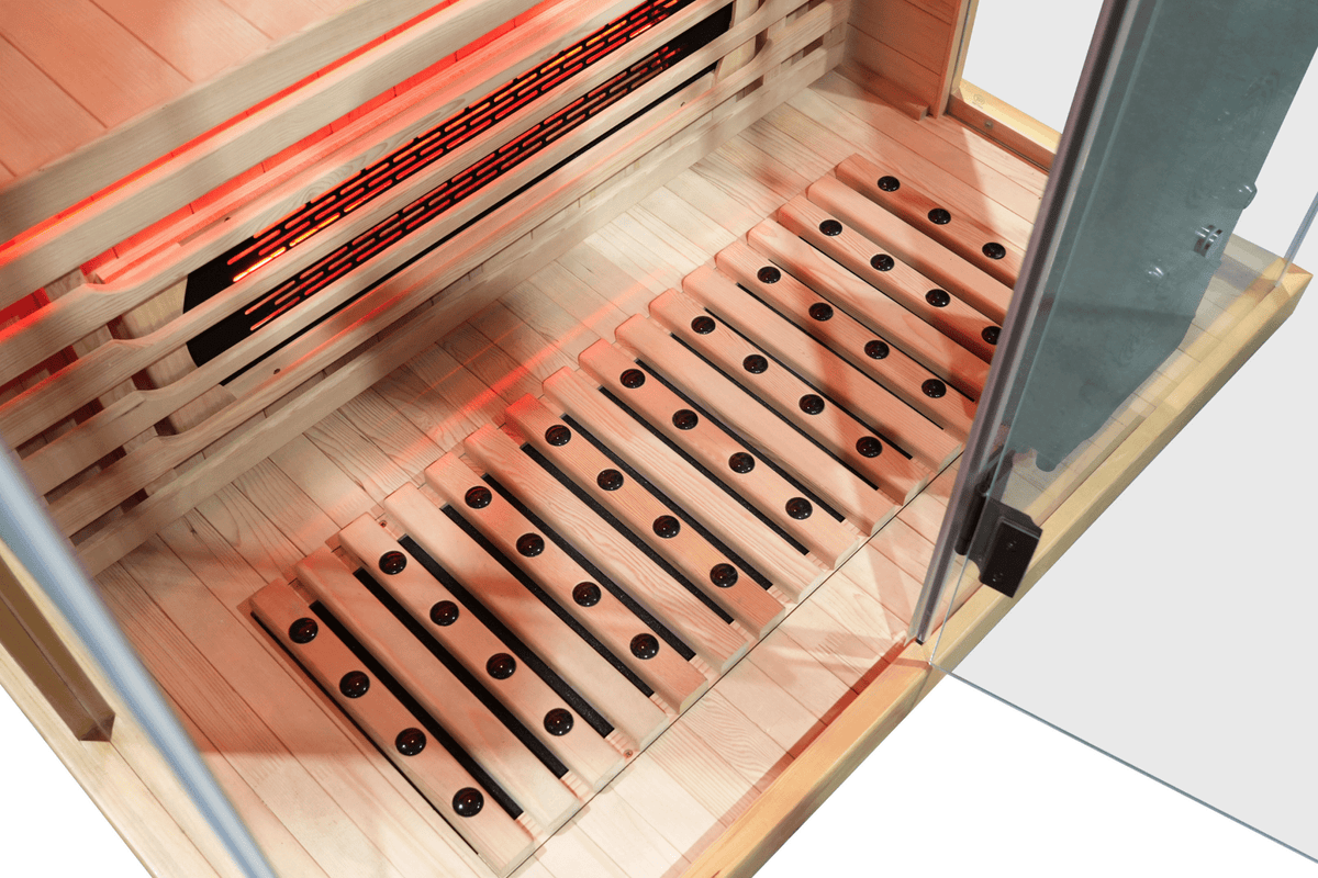 Blisspod Vantaa RED 2-Person Full-Spectrum Infrared Sauna – Wi-Fi, Red Light & Chromotherapy - Aloha Swim Wellness
