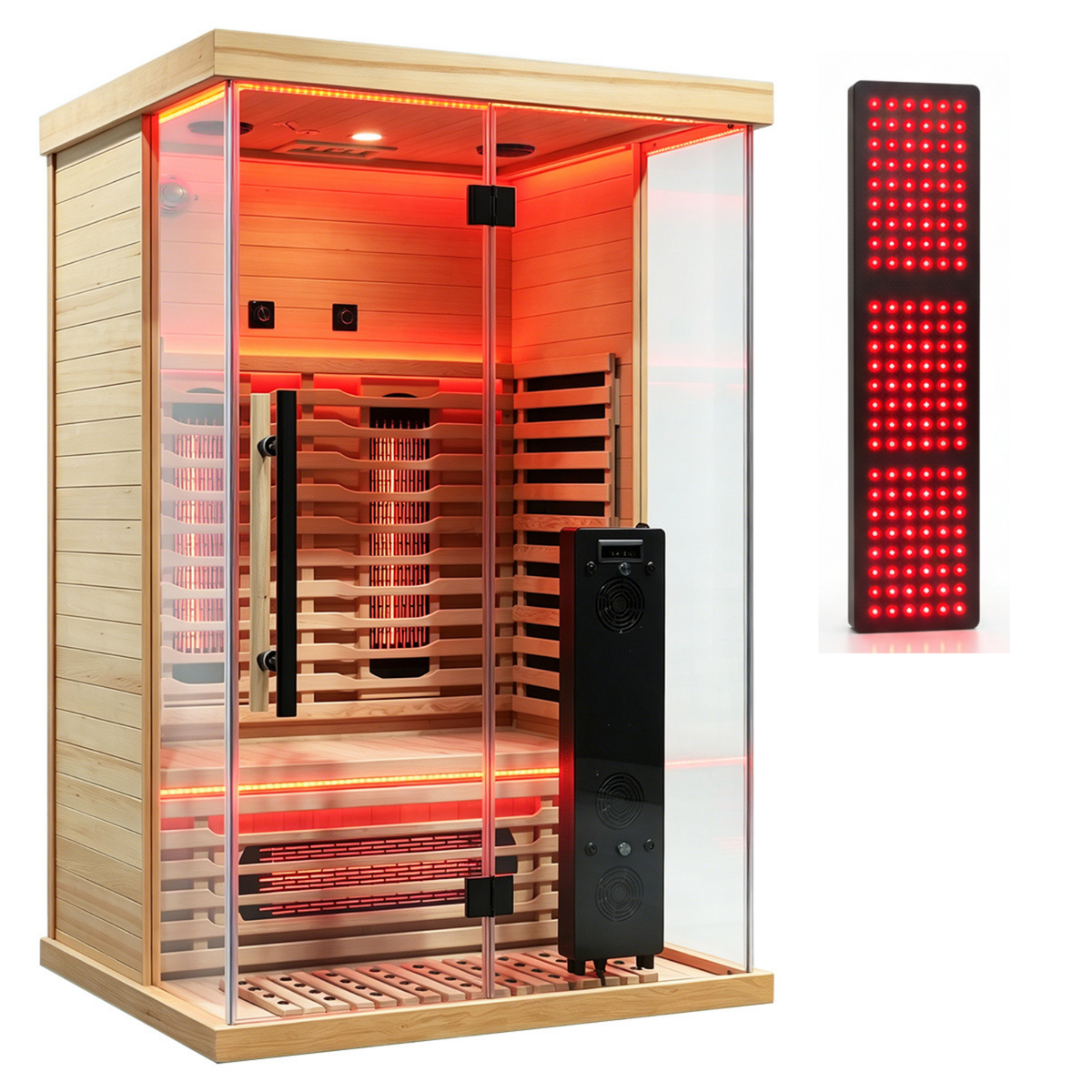 Blisspod Vantaa RED 2-Person Full-Spectrum Infrared Sauna – Wi-Fi, Red Light & Chromotherapy - Aloha Swim Wellness