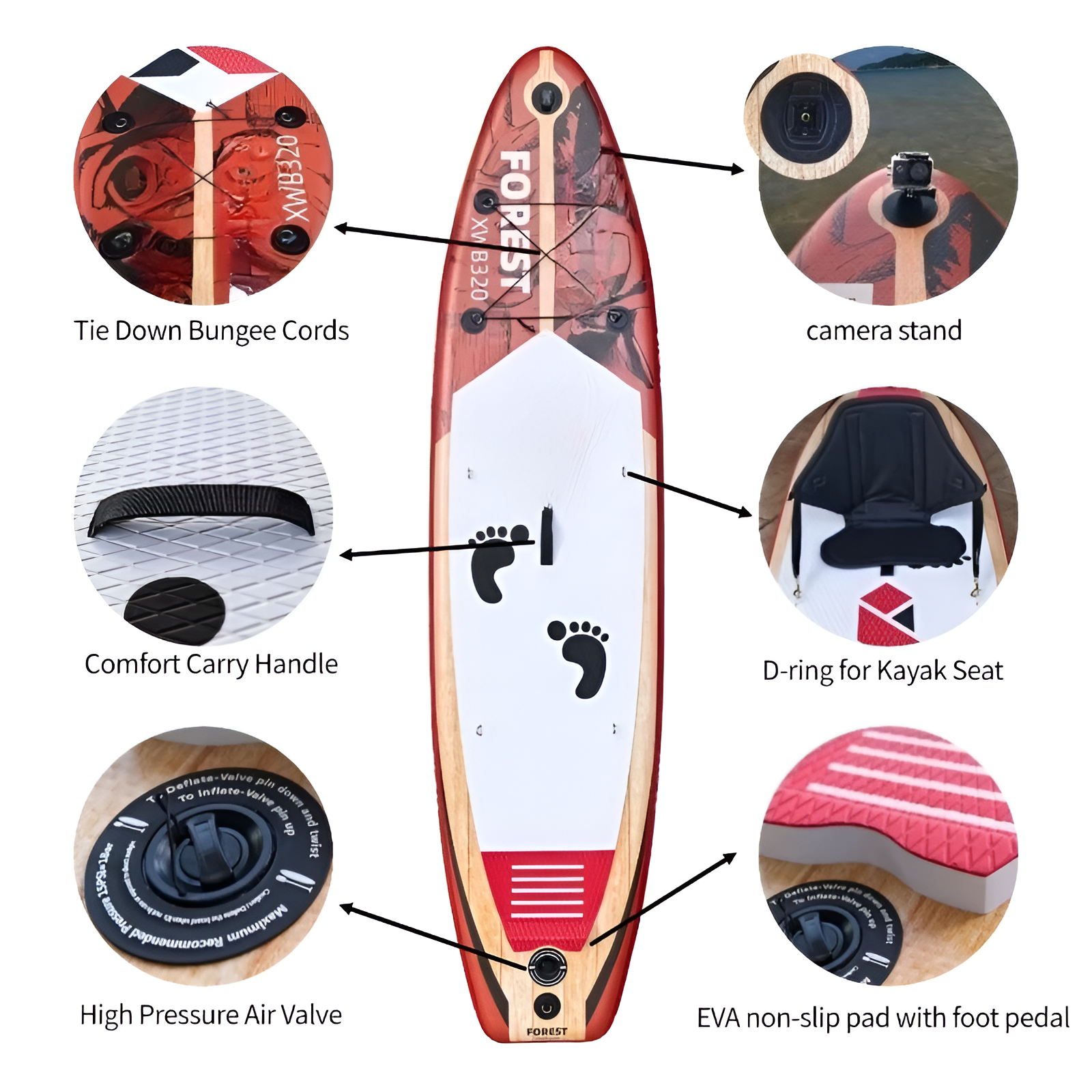 SUP Paddle Surfboard Portable Inflatable Water Sports Surf Board PVC Material Inflatable Paddle Board
