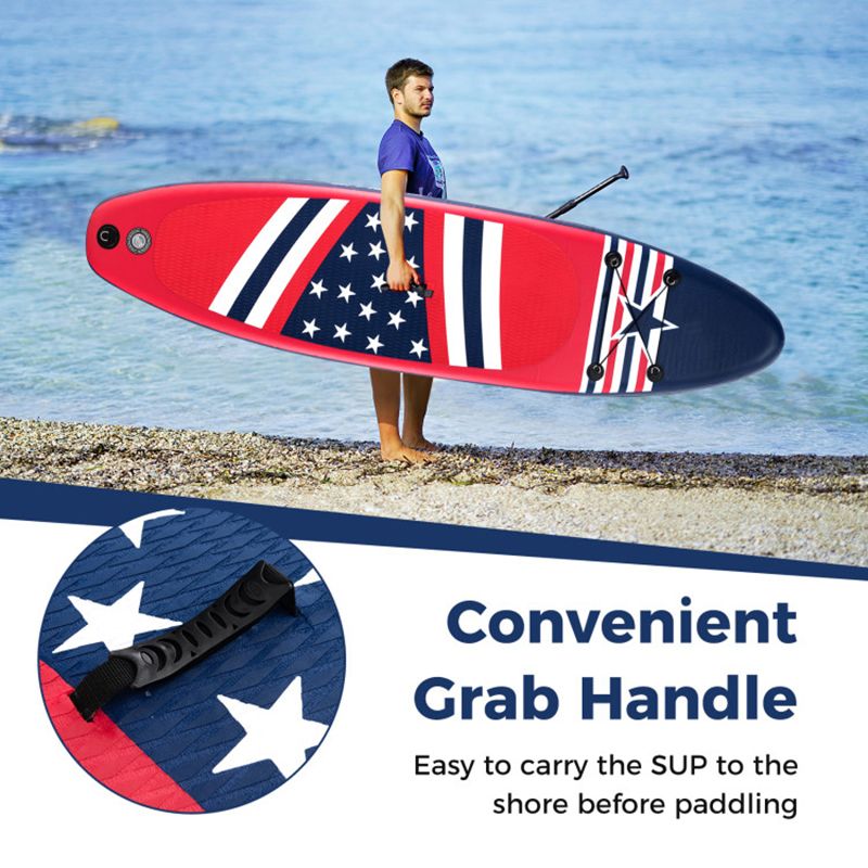 10-Foot Inflatable SUP Paddle Board – 300 lb Capacity with Adjustable Paddle & Accessories