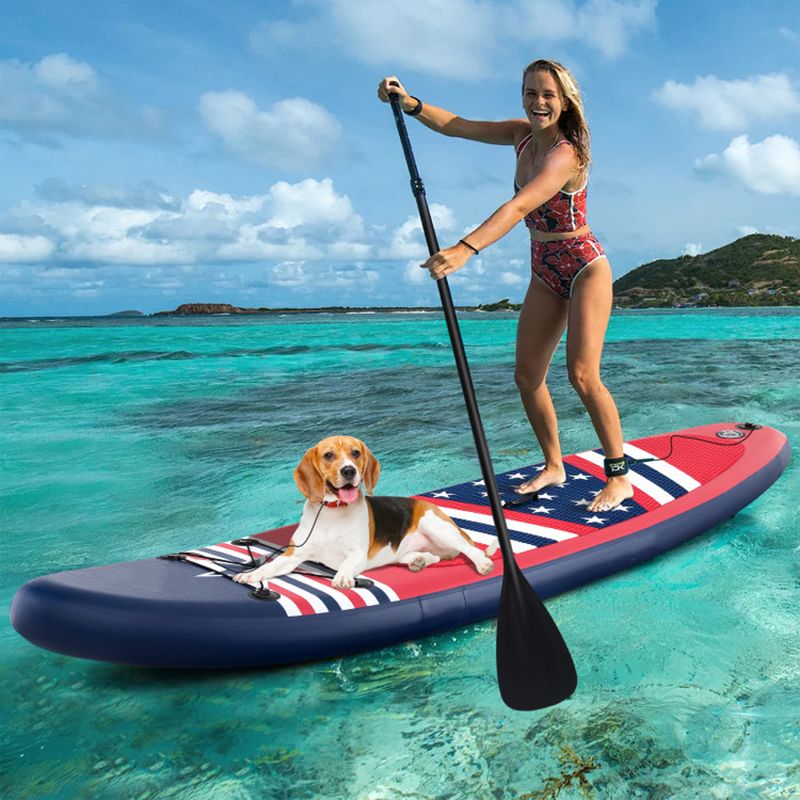 10-Foot Inflatable SUP Paddle Board – 300 lb Capacity with Adjustable Paddle & Accessories