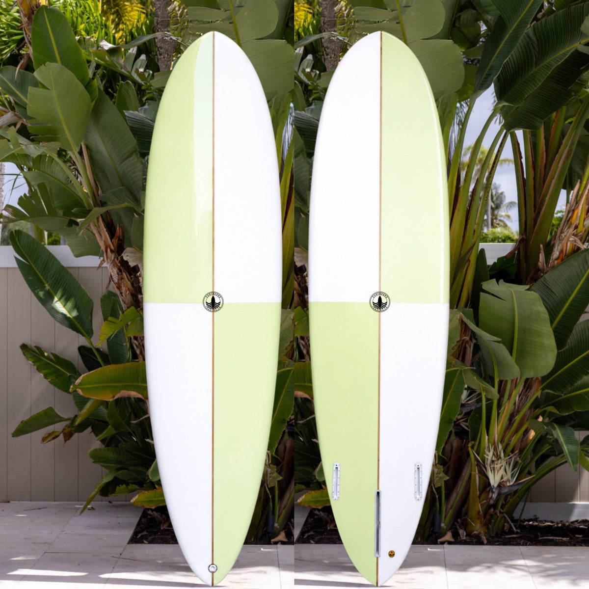 Dumplin Mid Length Surfboard – Checkered Sea Glass - Ships 10/16/26 - Aloha Swim Wellness