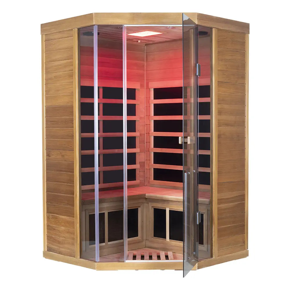 Wizzisaunas SR07 2–3 Person Infrared Sauna – Canadian Red Cedar, Smart App & Red Light Therapy