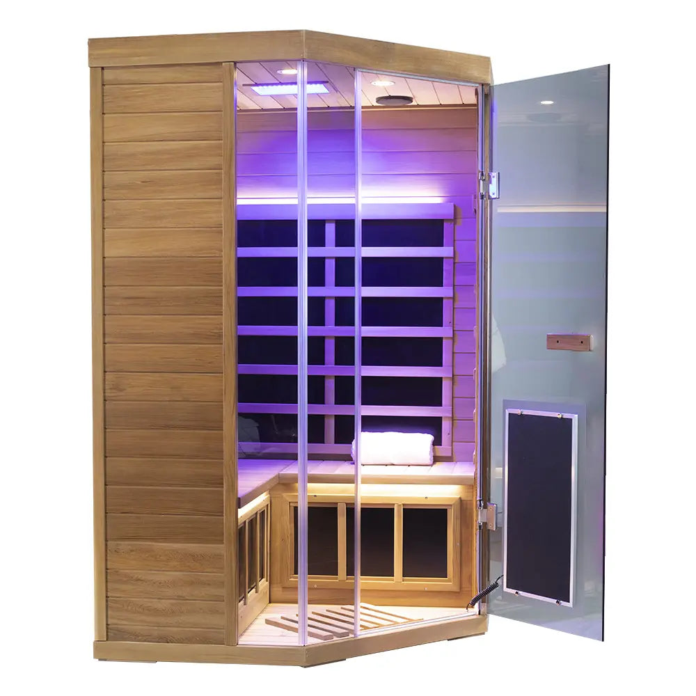 Wizzisaunas SR07 2–3 Person Infrared Sauna – Canadian Red Cedar, Smart App & Red Light Therapy
