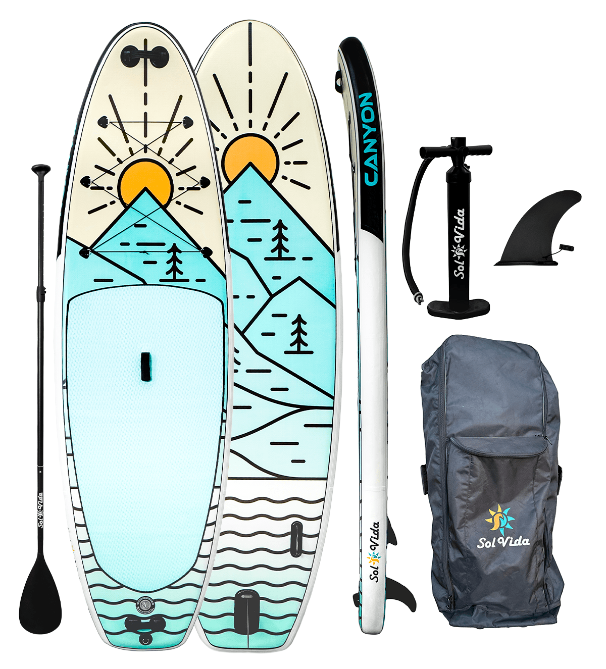 GrandSol CANYON Inflatable SUP – 11'4" Extra-Wide - Aloha Swim Wellness