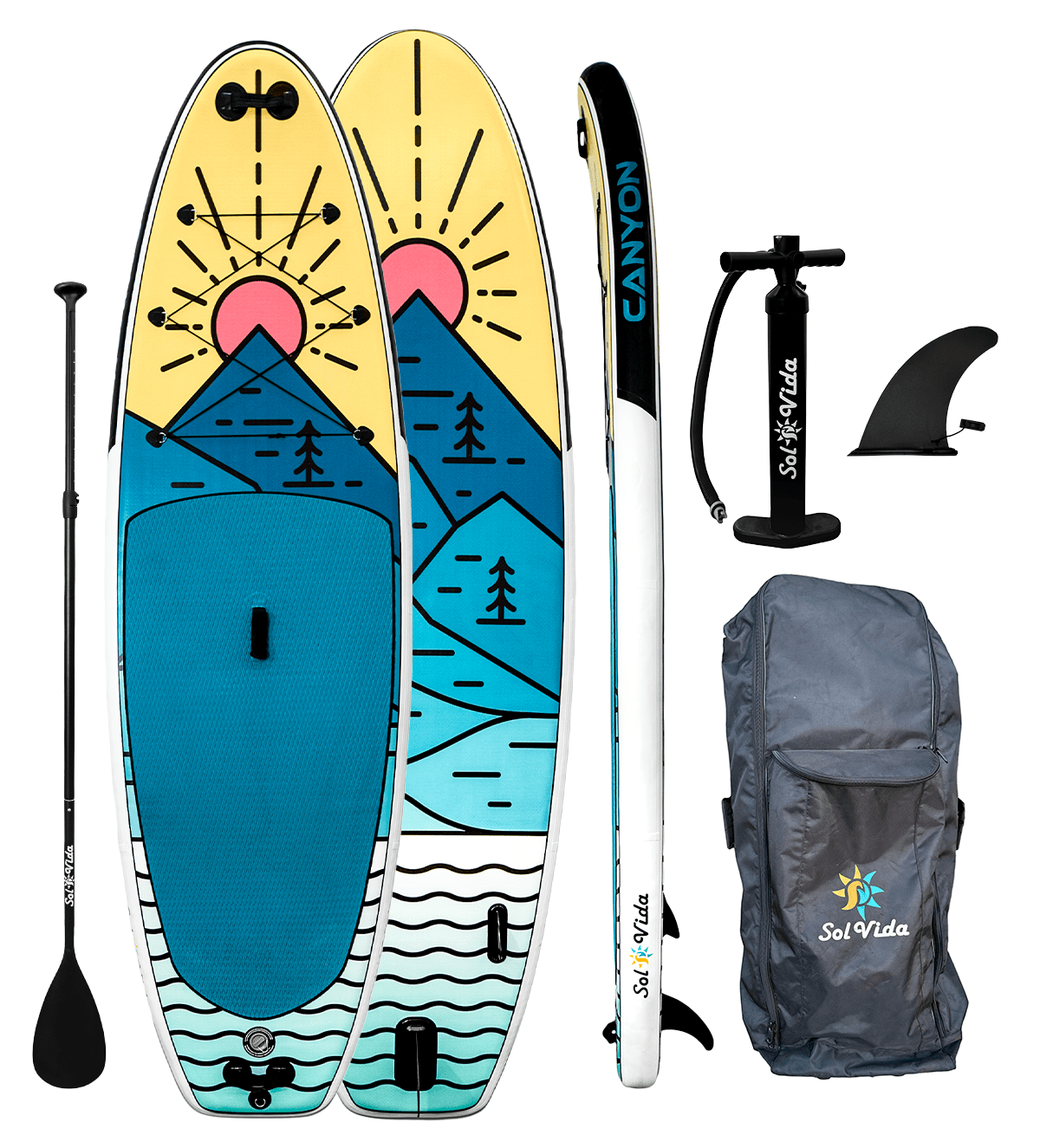 GrandSol CANYON Inflatable SUP – 11'4" Extra-Wide - Aloha Swim Wellness