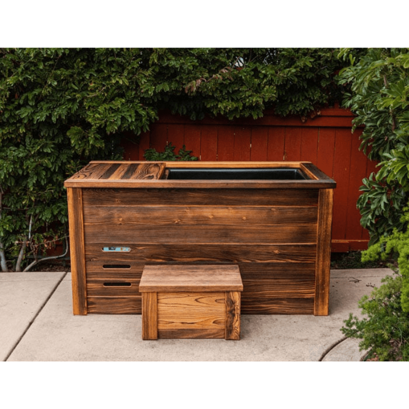 Handcrafted Redwood Cold Plunge – Shou Sugi Ban Finish with 1/4 HP Chiller - Aloha Swim Wellness