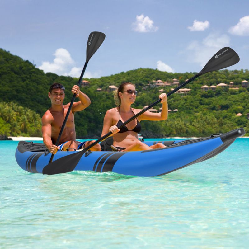 Inflatable 2-person Kayak Set with Aluminium Oars and Repair Kit - Aloha Swim Wellness