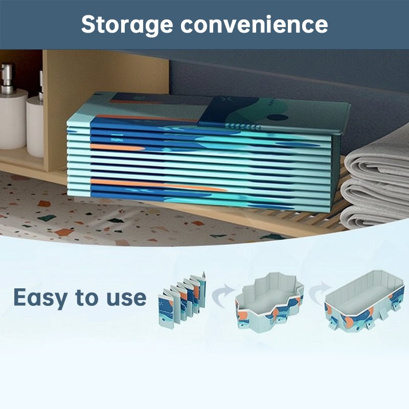 Large Foldable Rectangular Family Swimming Pool, Non-Inflatable Above Ground Pool, Easy Setup Outdoor Pool for Adults and Kids - Aloha Swim Wellness
