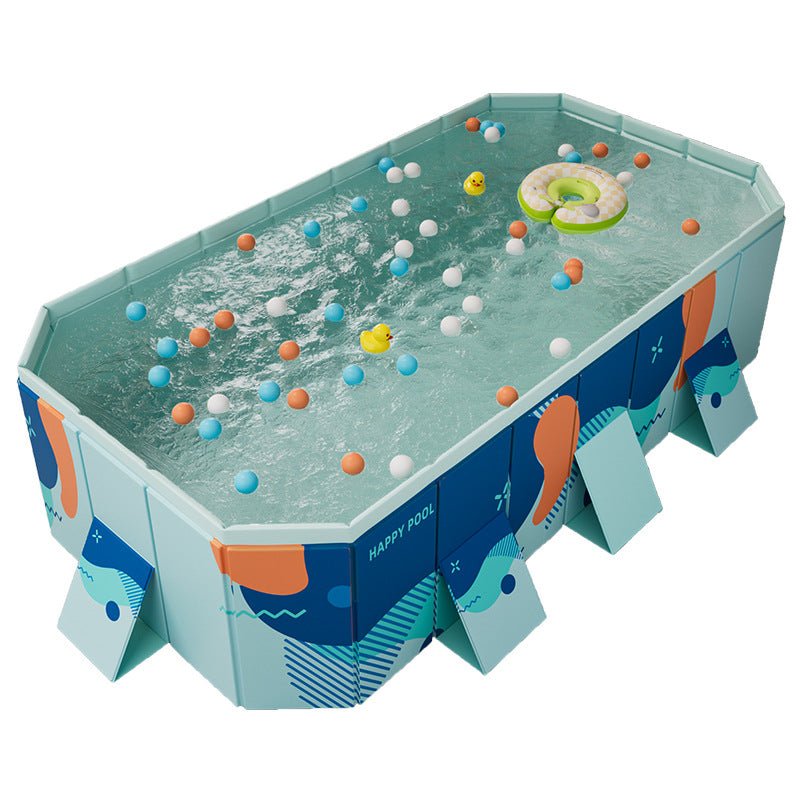 Large Foldable Rectangular Family Swimming Pool, Non-Inflatable Above Ground Pool, Easy Setup Outdoor Pool for Adults and Kids - Aloha Swim Wellness