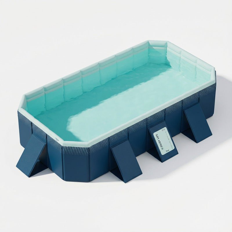 Large Foldable Rectangular Family Swimming Pool, Non-Inflatable Above Ground Pool, Easy Setup Outdoor Pool for Adults and Kids - Aloha Swim Wellness