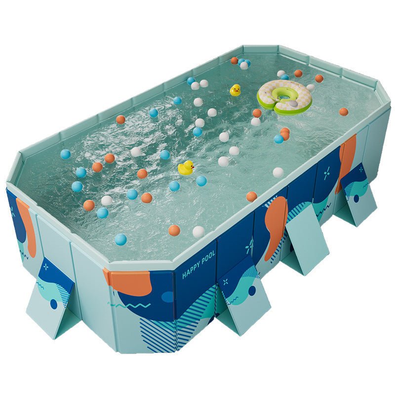 Large Foldable Rectangular Family Swimming Pool, Non-Inflatable Above Ground Pool, Easy Setup Outdoor Pool for Adults and Kids - Aloha Swim Wellness