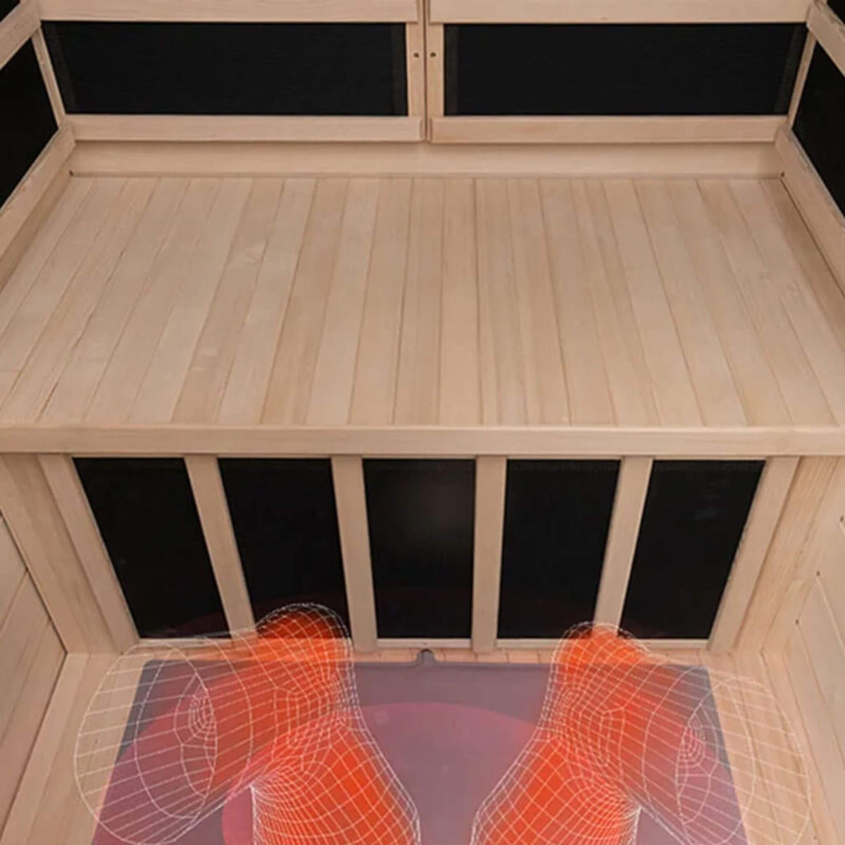 Premium Hemlock Wood 2-Person Infrared Sauna – Foot Heating, Bluetooth Audio & LED Lighting