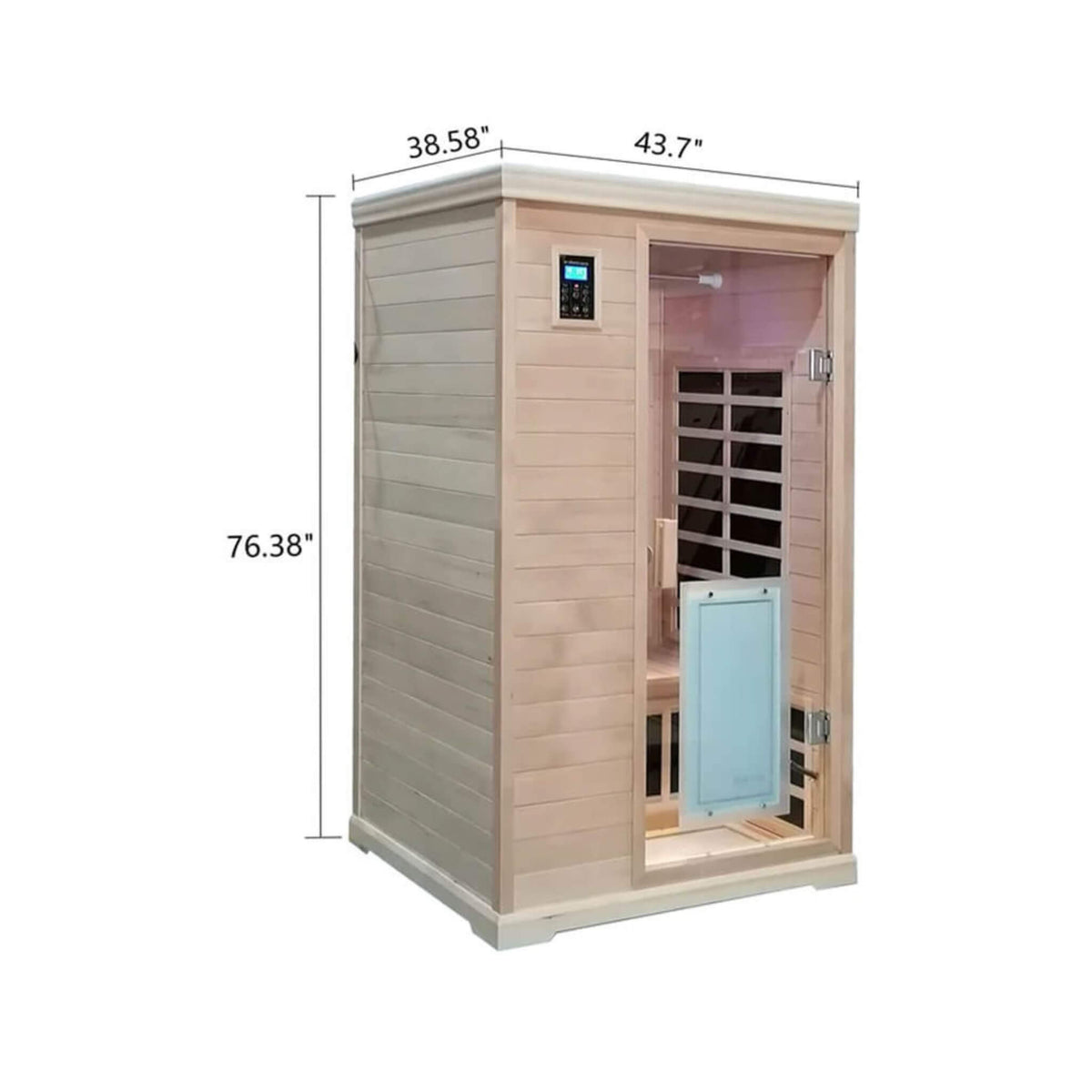 Premium Hemlock Wood 2-Person Infrared Sauna – Foot Heating, Bluetooth Audio & LED Lighting