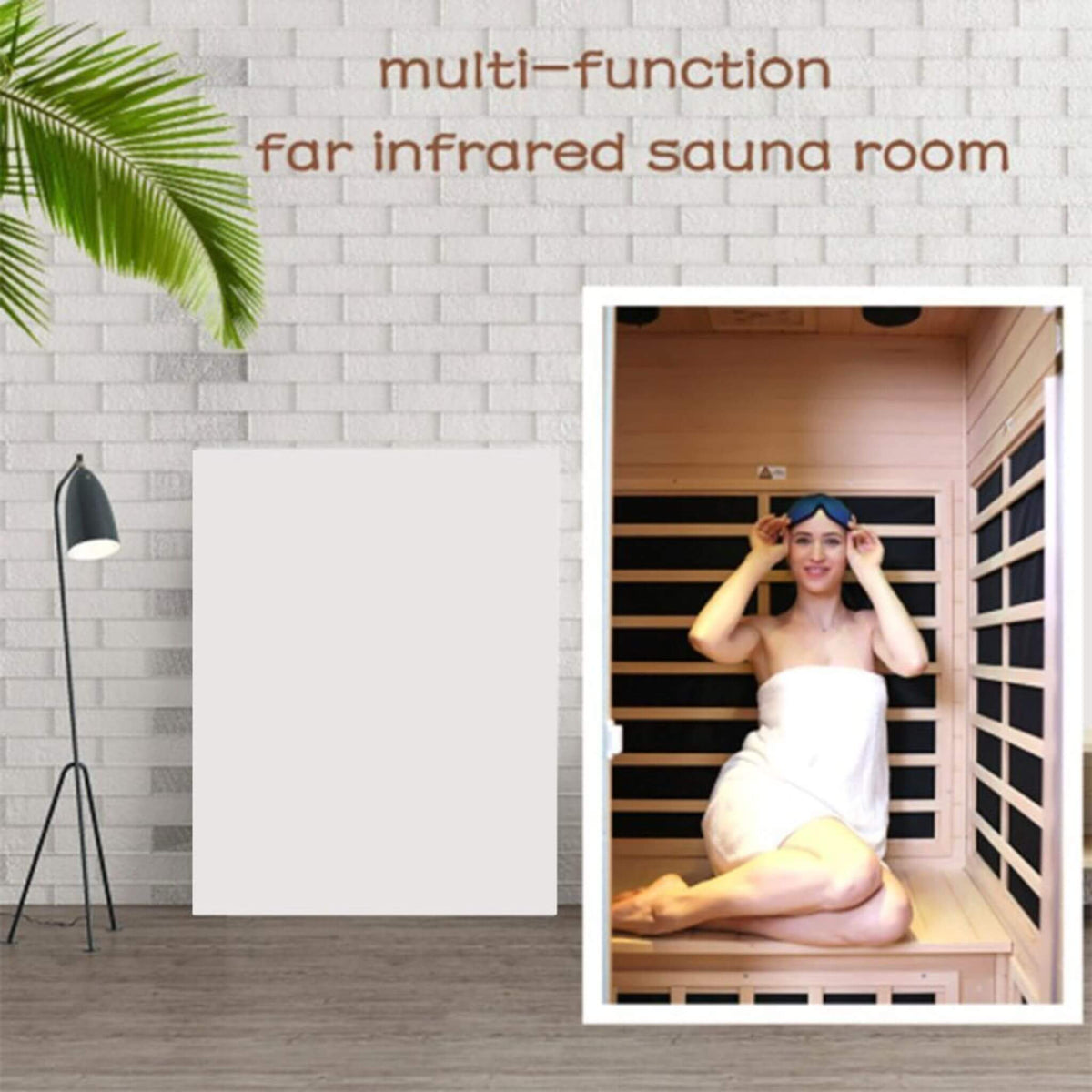Premium Hemlock Wood 2-Person Infrared Sauna – Foot Heating, Bluetooth Audio & LED Lighting