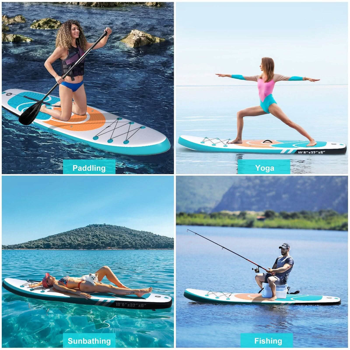 Orange Inflatable Paddle Board 10'6" – Adult SUP - Aloha Swim Wellness