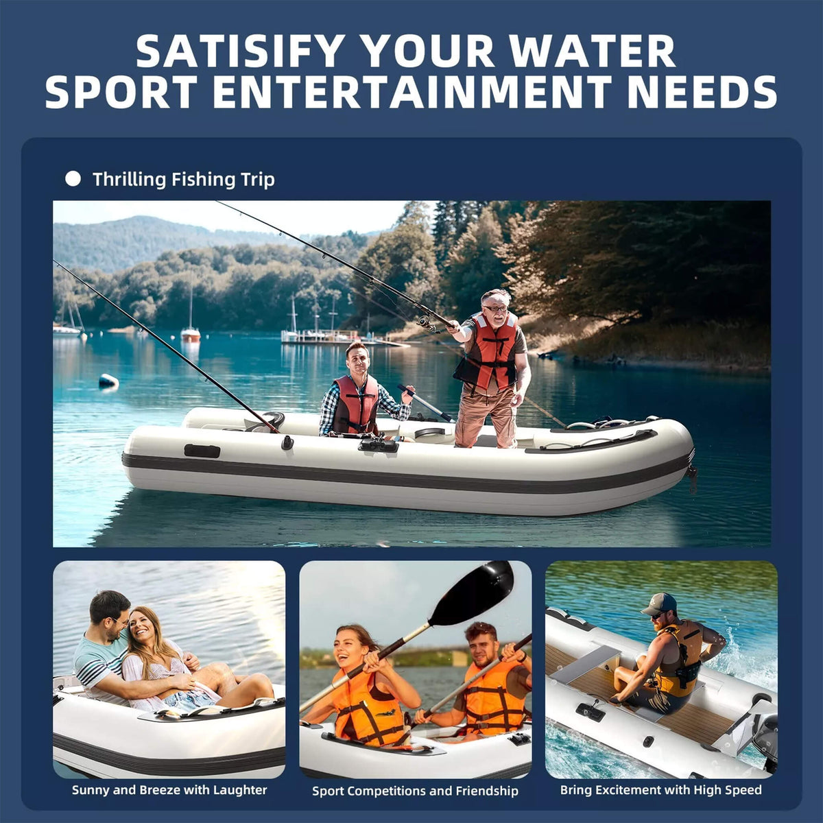 Portable Inflatable Dinghy Boat Kit – Heavy-Duty Inflatable Boat with Accessories