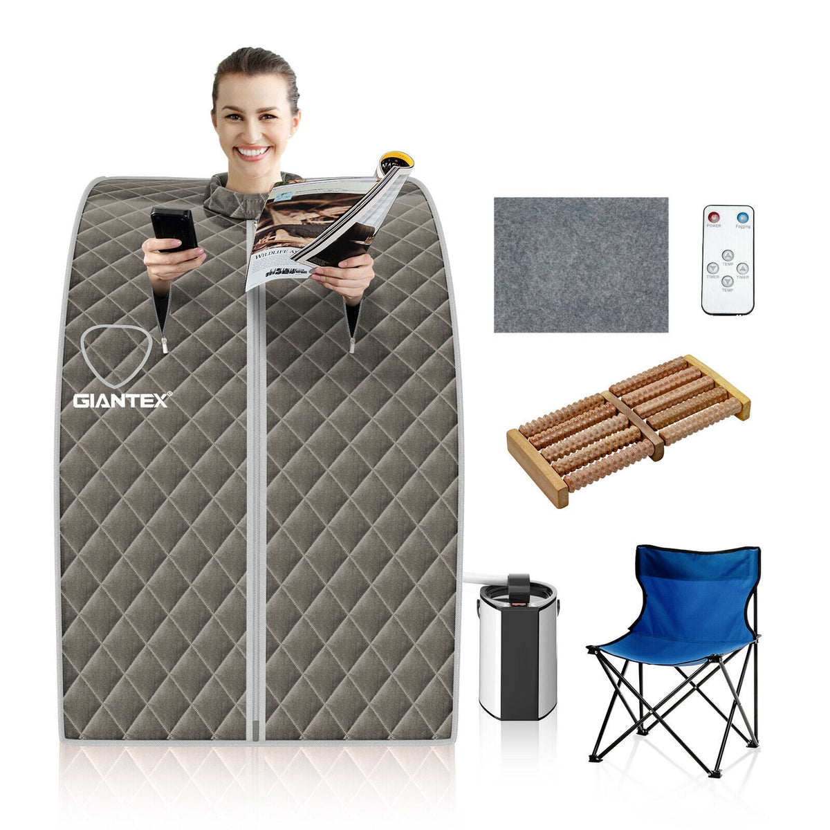 Portable Steam Sauna Tent with 3L Steamer & Remote - Aloha Swim Wellness