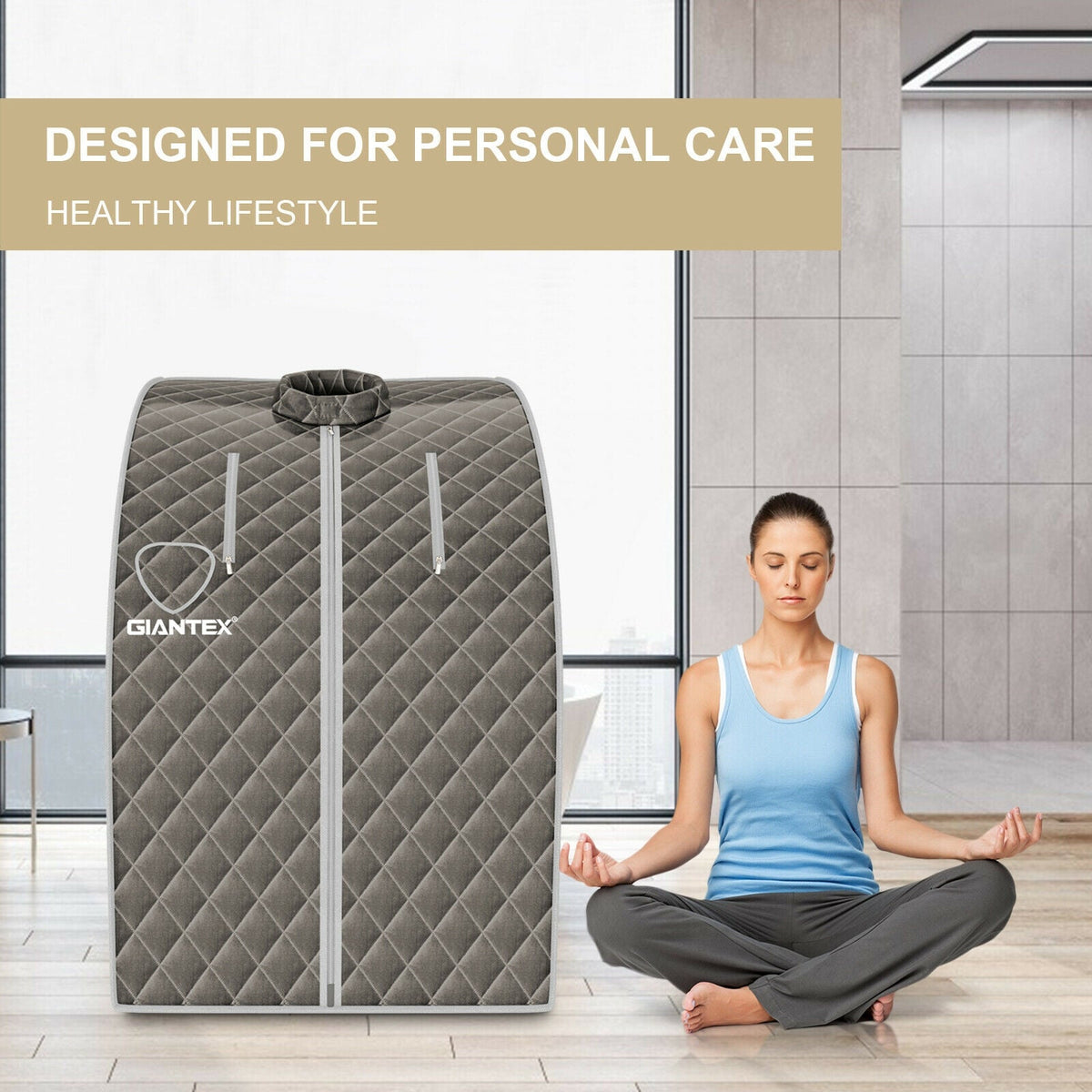 Portable Steam Sauna Tent with 3L Steamer & Remote - Aloha Swim Wellness