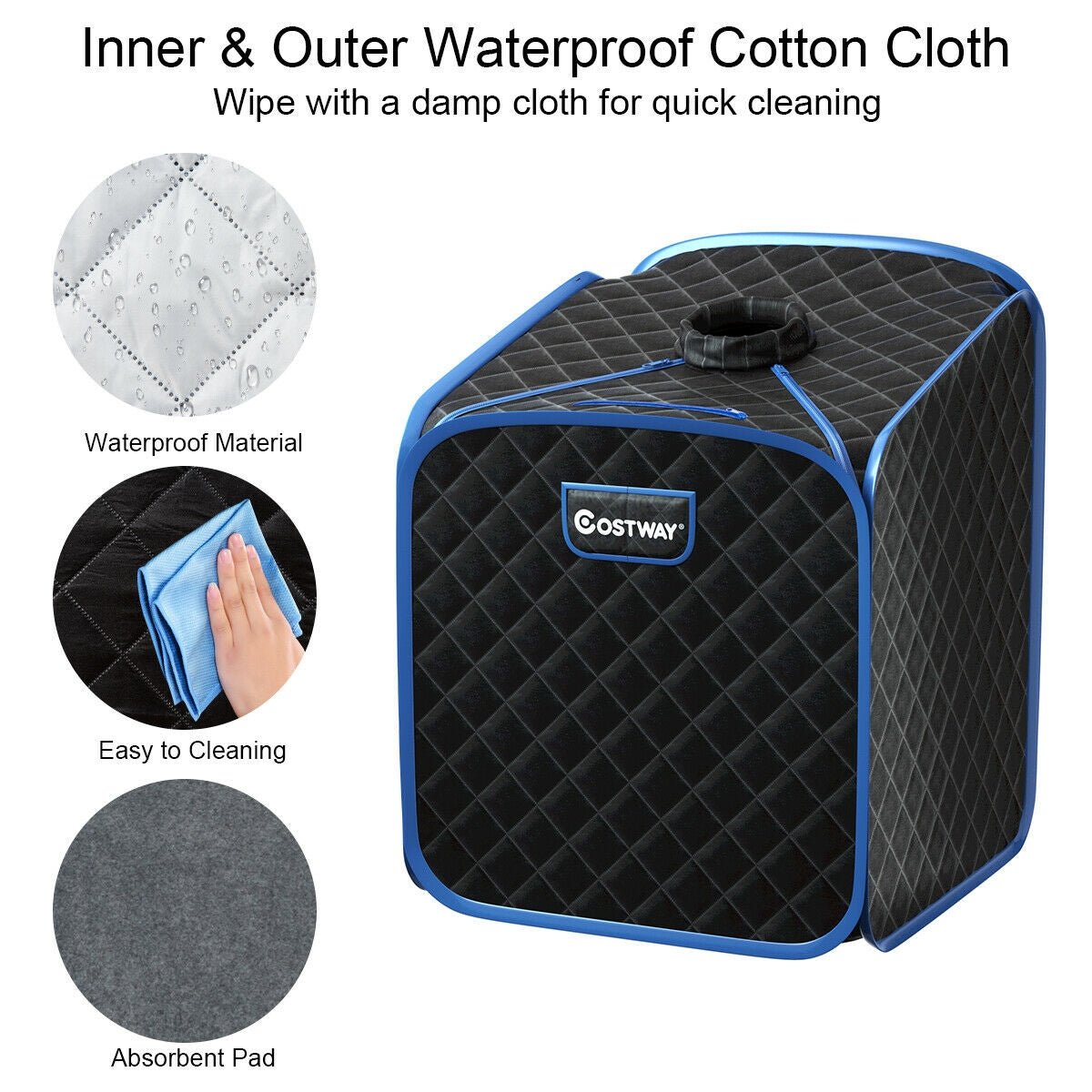 Portable Steam Sauna Tent with Remote Control, Foot Massager & Folding Chair - Aloha Swim Wellness