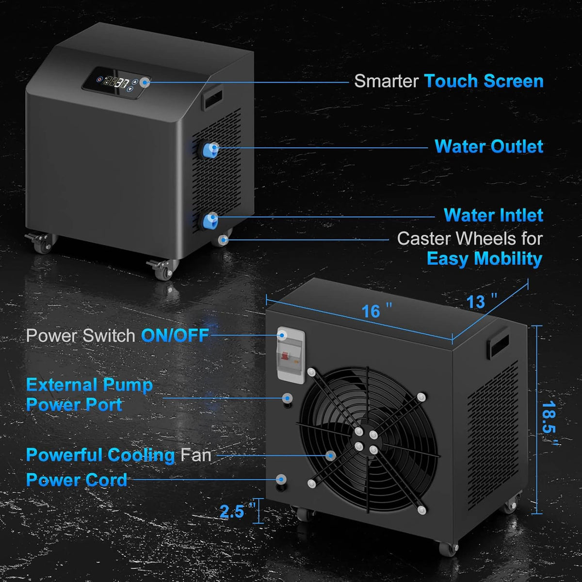Premium XL 120-Gallon Cold Plunge Tub with Chiller, Filter & Pump
