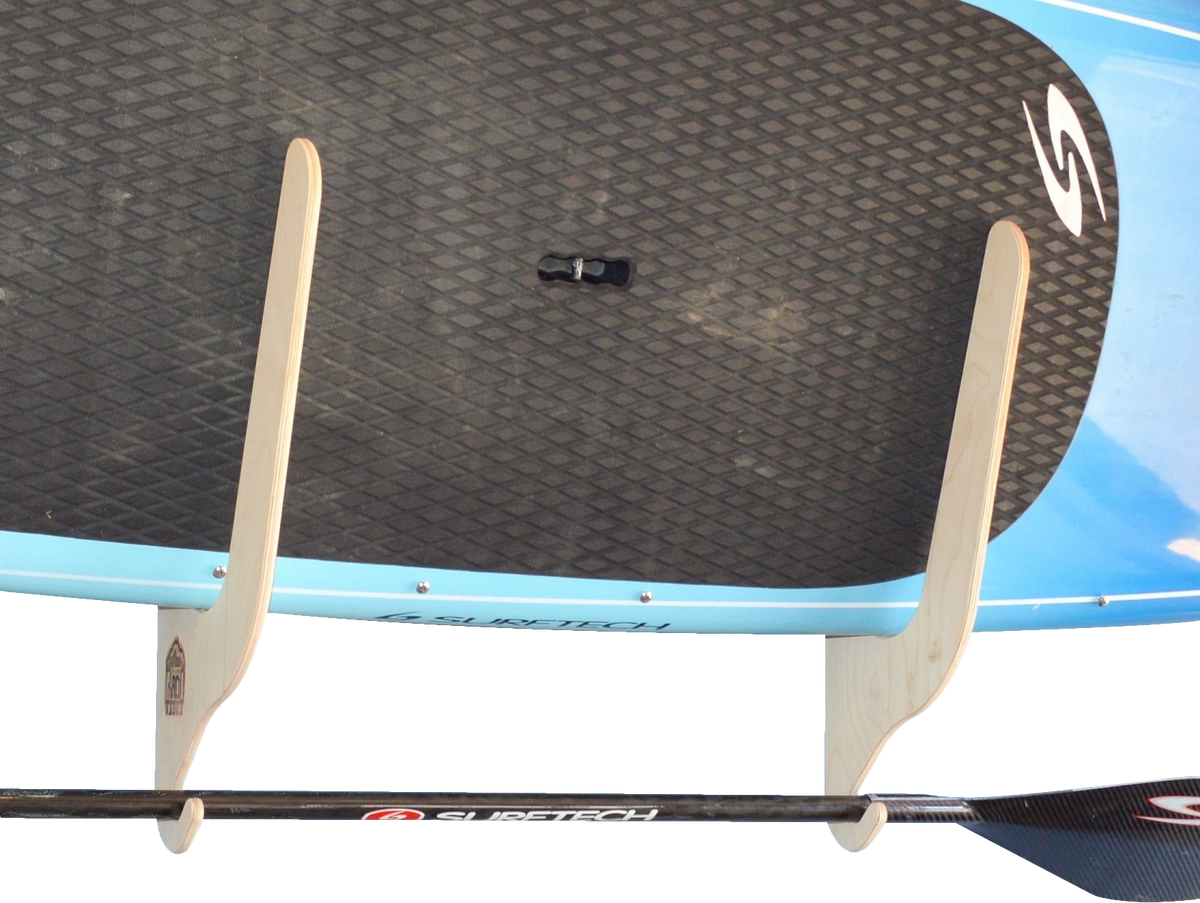 Rado Racks Harbor SUP Wall Rack – Adjustable Baltic Birch Paddle Board Storage