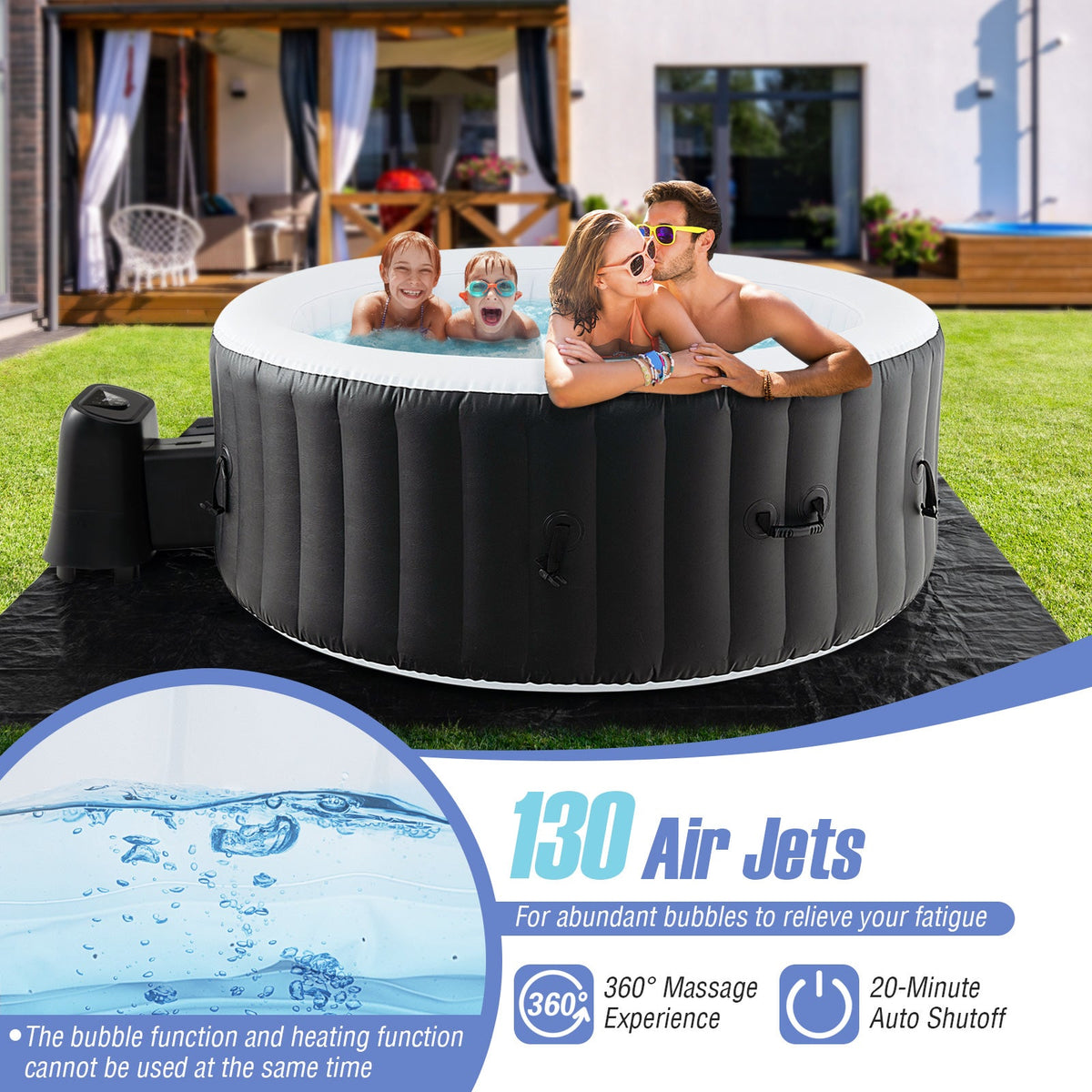 Inflatable Portable Hot Tub Spa – Bubble Jets, PTC Heating & Smart Controls
