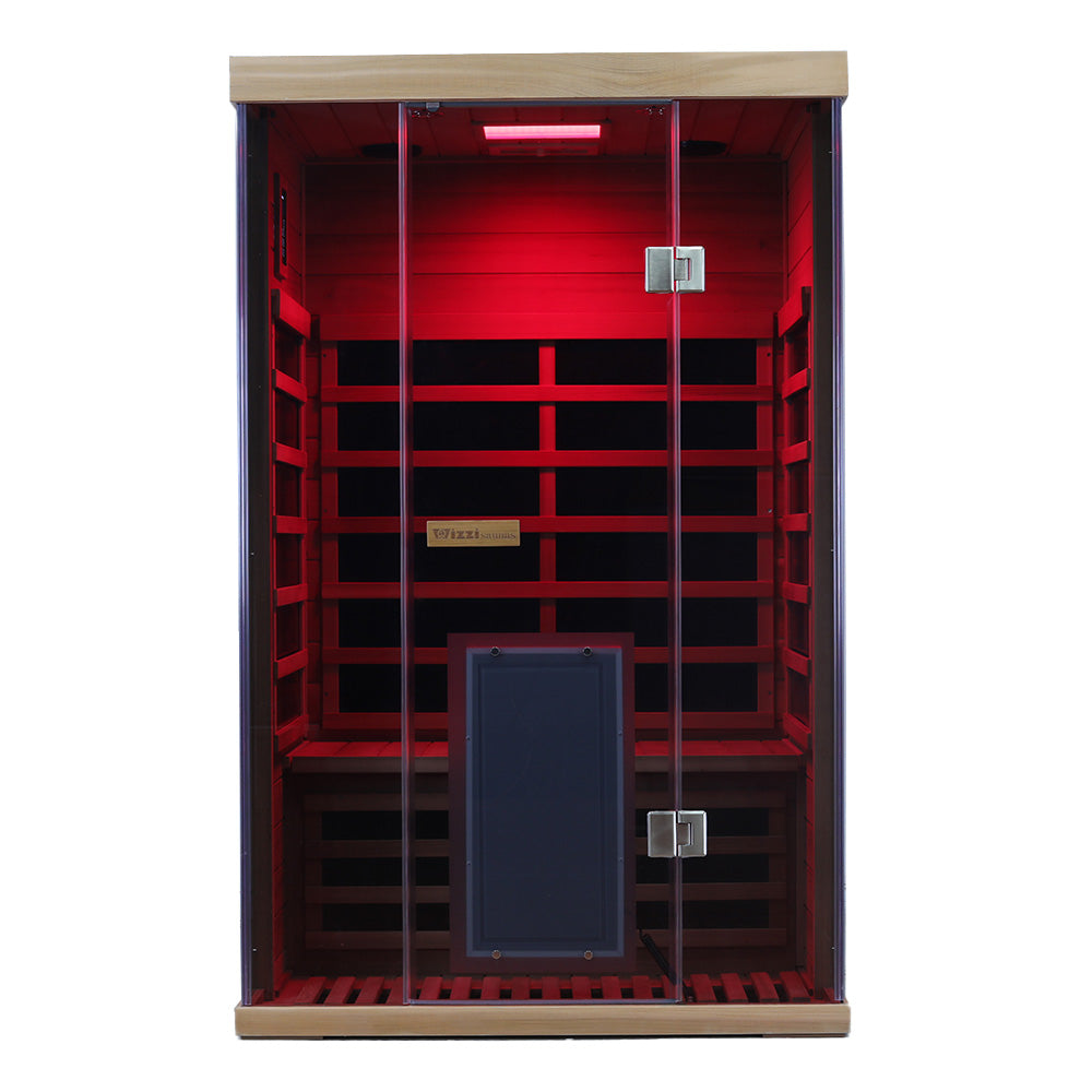 SR02 2-Person Red Cedar Infrared Sauna – Carbon Heating, LED Lighting & Bluetooth Audio