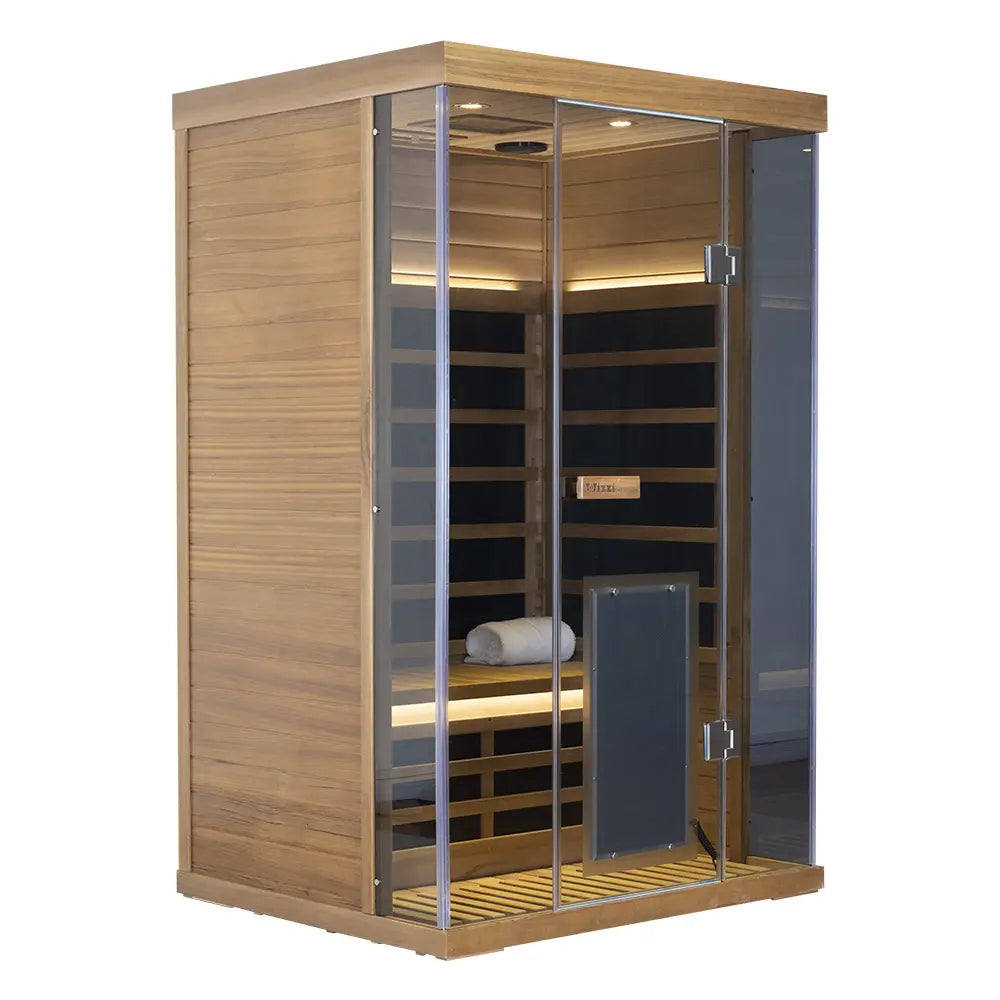 Wizzisaunas SH02 2-Person Infrared Sauna – Hemlock Wood, Smart App & Red Light Therapy
