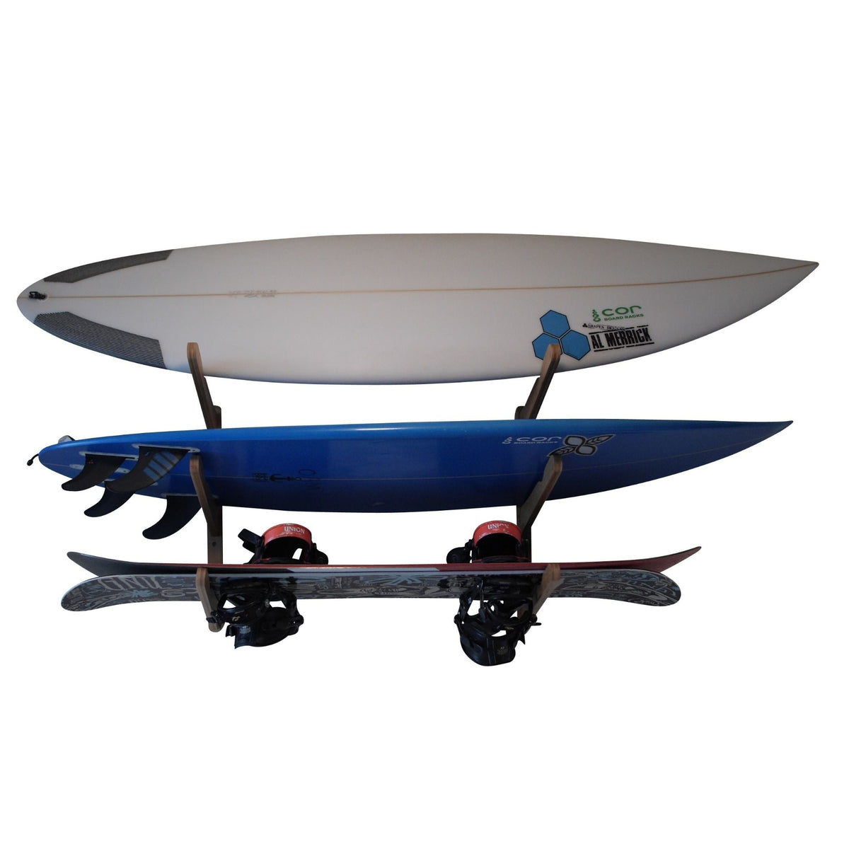 Wooden Surfboard Wall Rack – Eco-Friendly Multi-Board Storage
