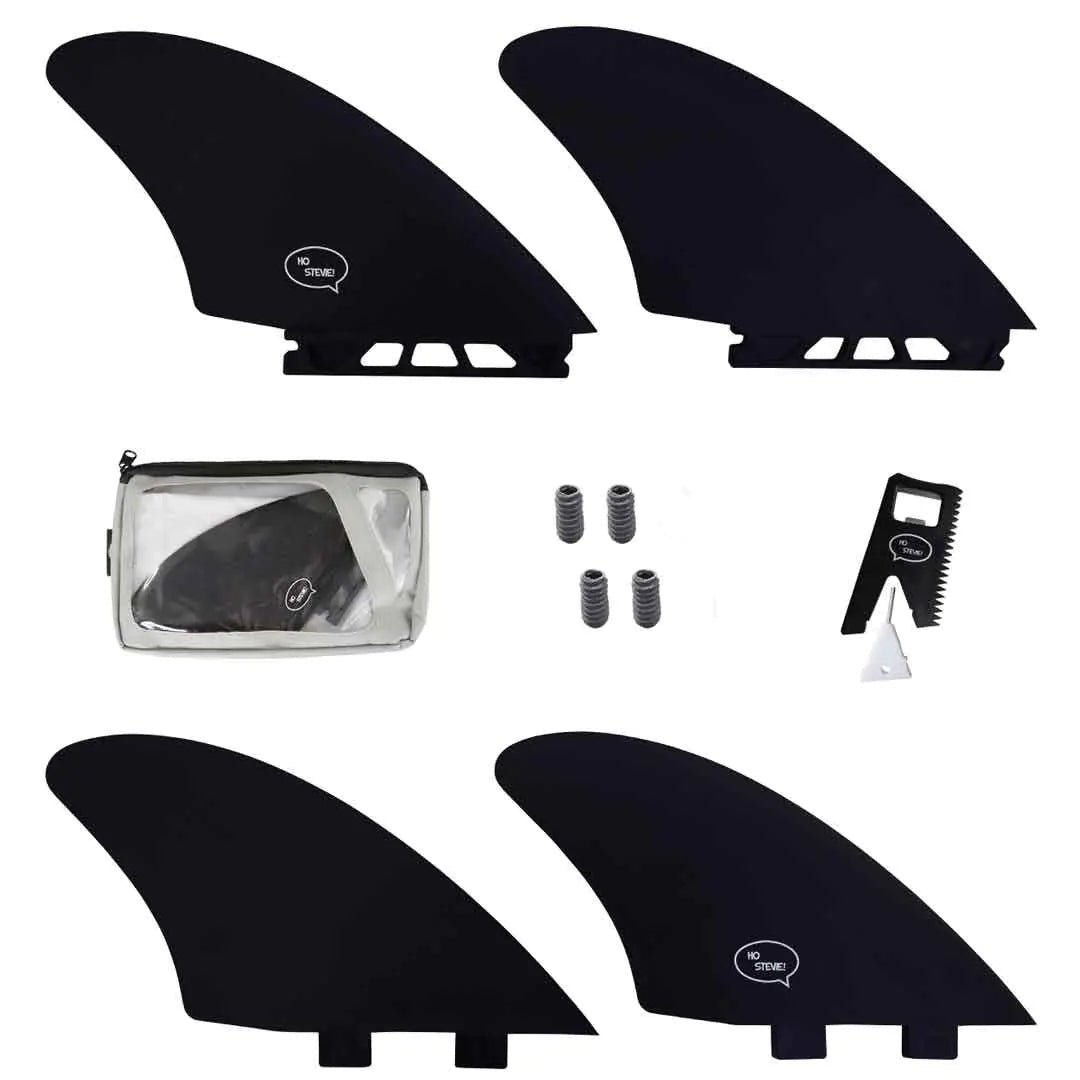 Twin Keel Surfboard Fins – FRP Fiberglass-Reinforced Polymer with Travel Case - Aloha Swim Wellness