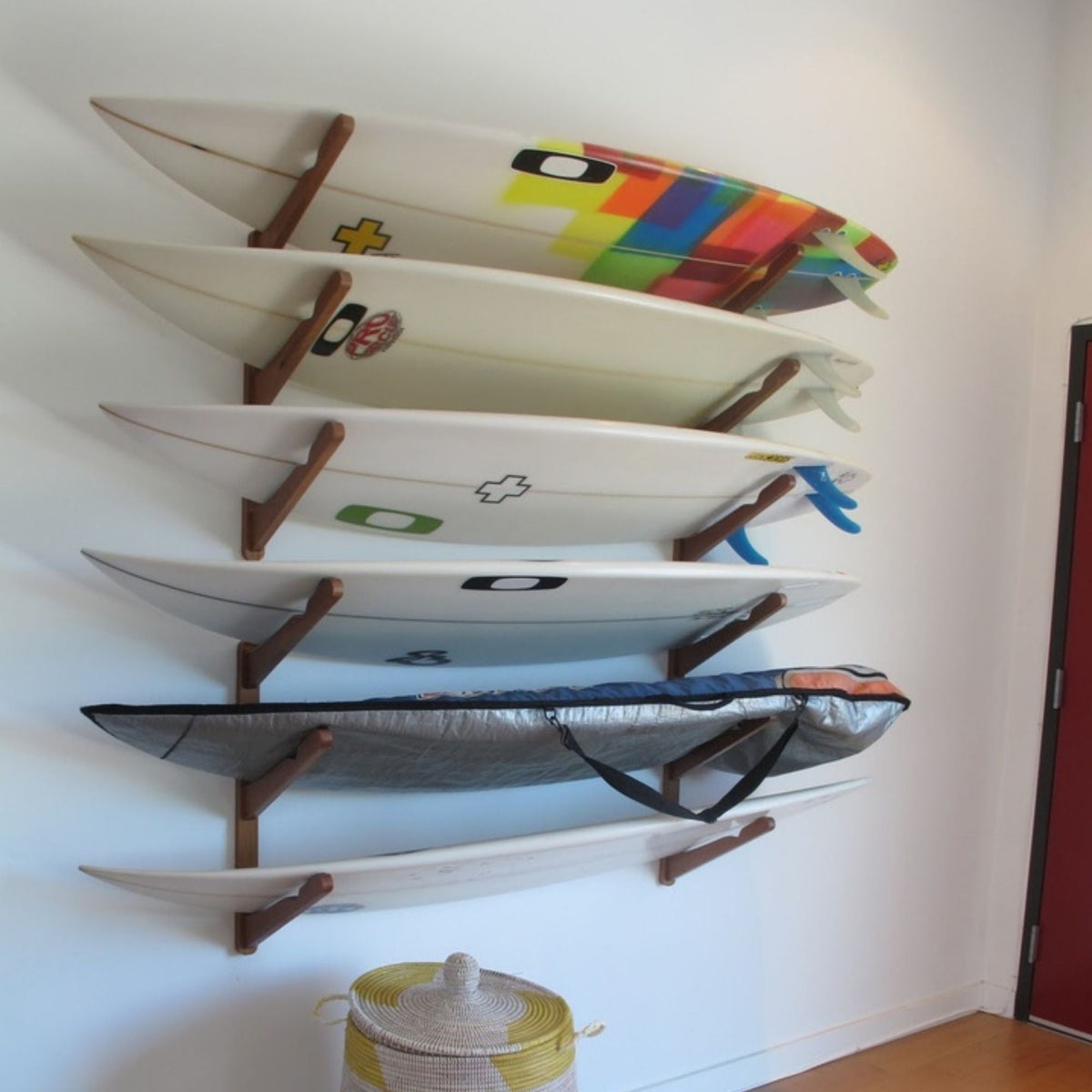 Wooden Surfboard Wall Rack – Eco-Friendly Multi-Board Storage - Aloha Swim Wellness