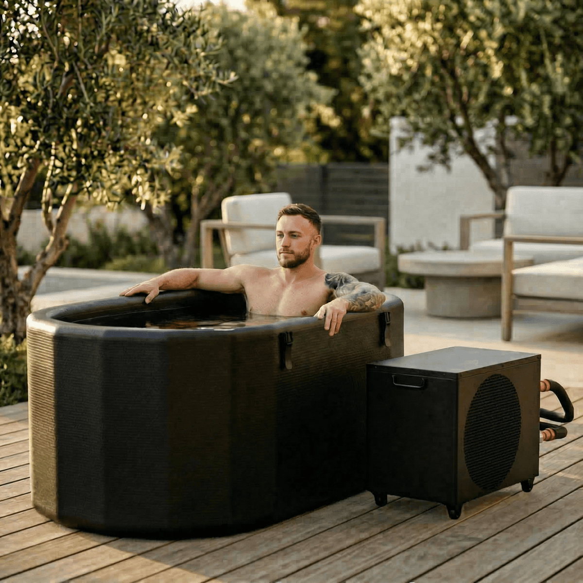 XXL Inflatable Cold Plunge Tub – 216-Gallon Capacity, Insulated Cover & Chiller Compatibility - Aloha Swim Wellness